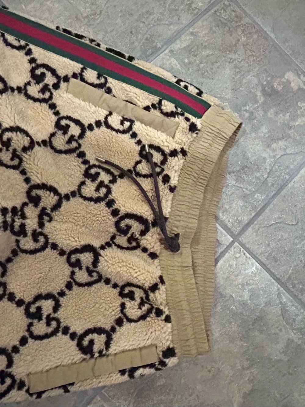 Men's Gucci GG jacquard wool blend fleece jogging pants size XXL made in Italy